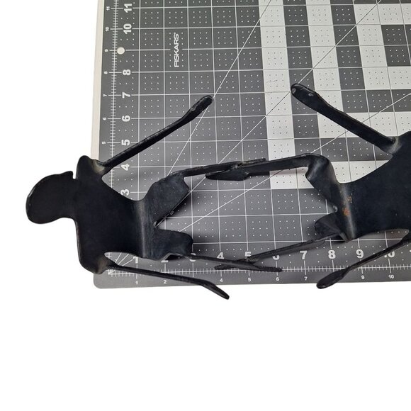 Metal Iron Art Sculpture Centerpiece Human Plant Holder People Folk Figures Weld - Picture 6 of 9